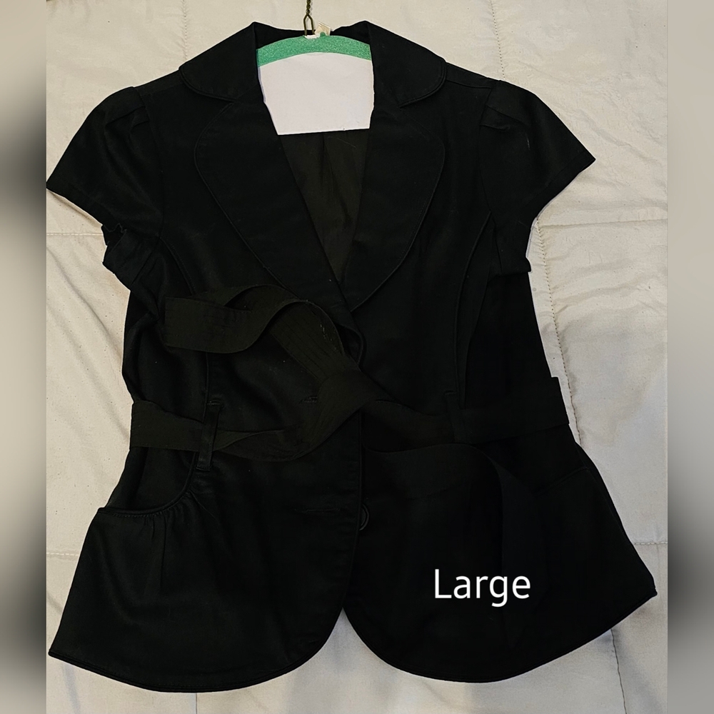 Black Blazer Short Sleeve Large